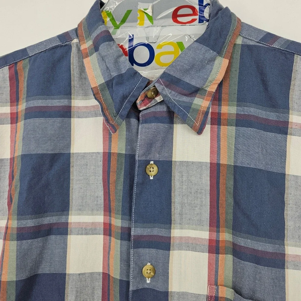 Pendleton Shirt‎ Mens Large Plaid Button Down Short Sleeve Casual FLAWS